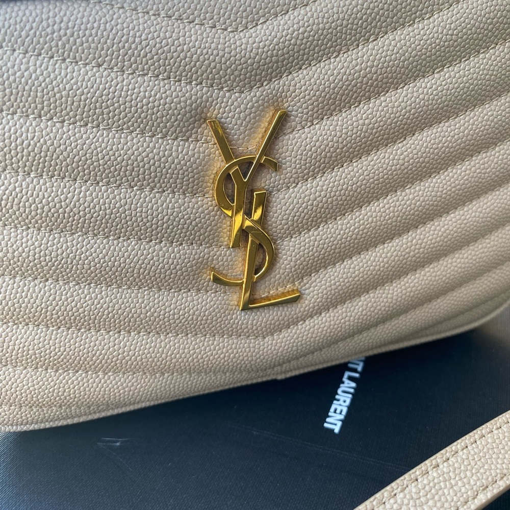 Yves Saint Laurent Tan Gold Crossbody Bag - Picture 2 of 6